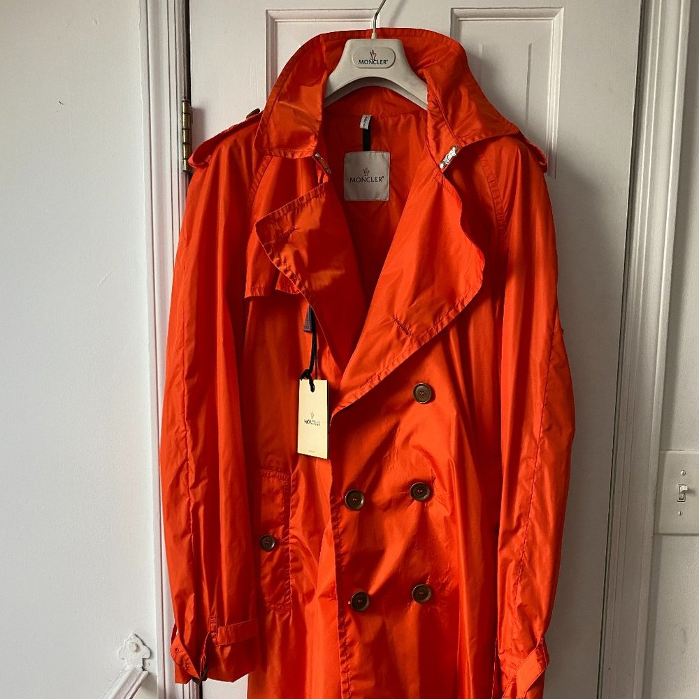 RARE! Orange, Large,  Moncler Rain Jacket.